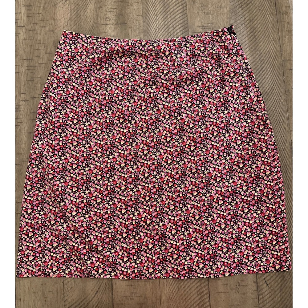 Vintage 90s CLIO Floral Mini Skirt - Made in USA Size 10